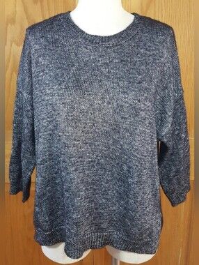 NWT Forever 21 Women's Black & Silver Metallic Oversized Sweater Size Small